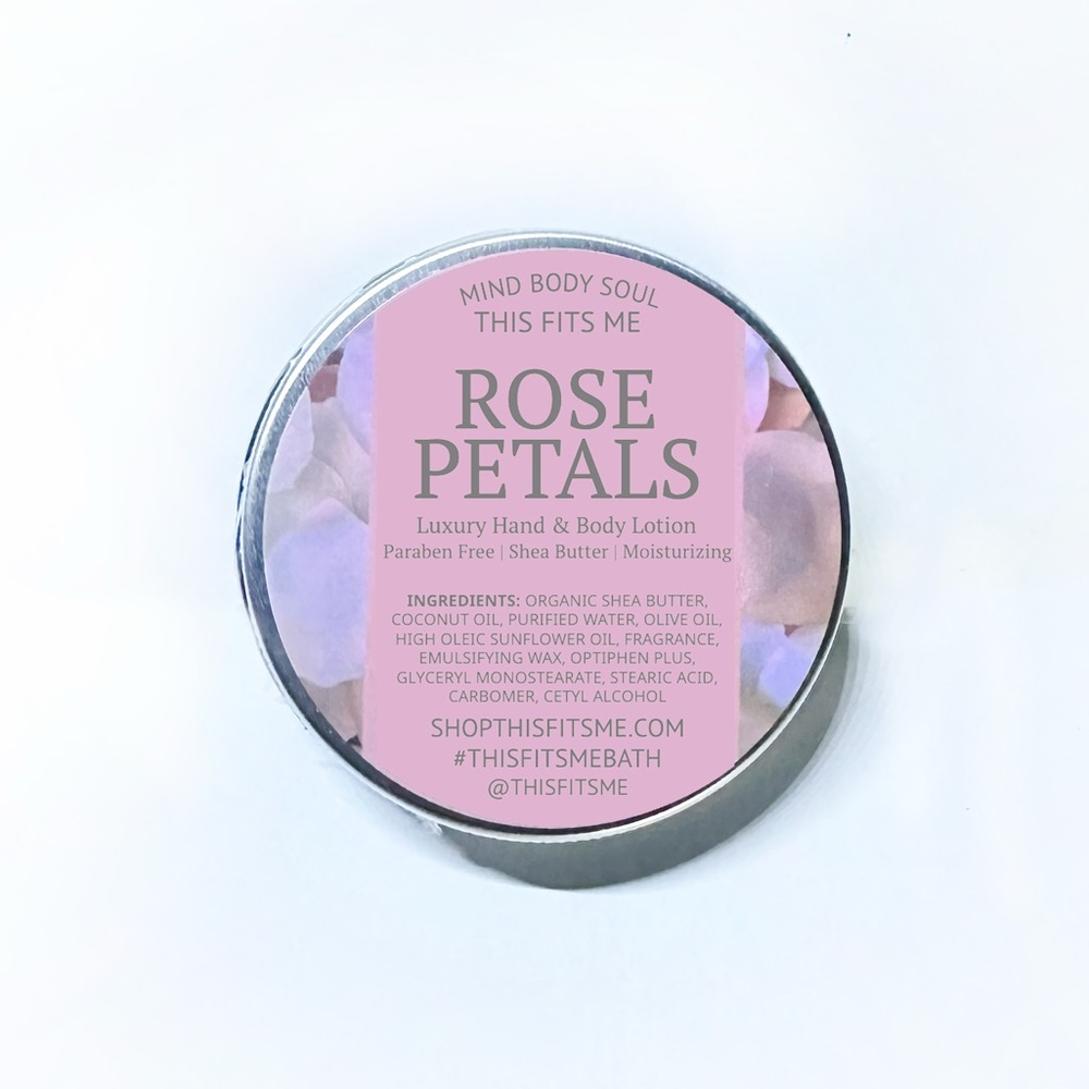 Rose Petals Luxury Hand & Body Lotion 2.5oz Travel Size Artisan Clean Beauty
